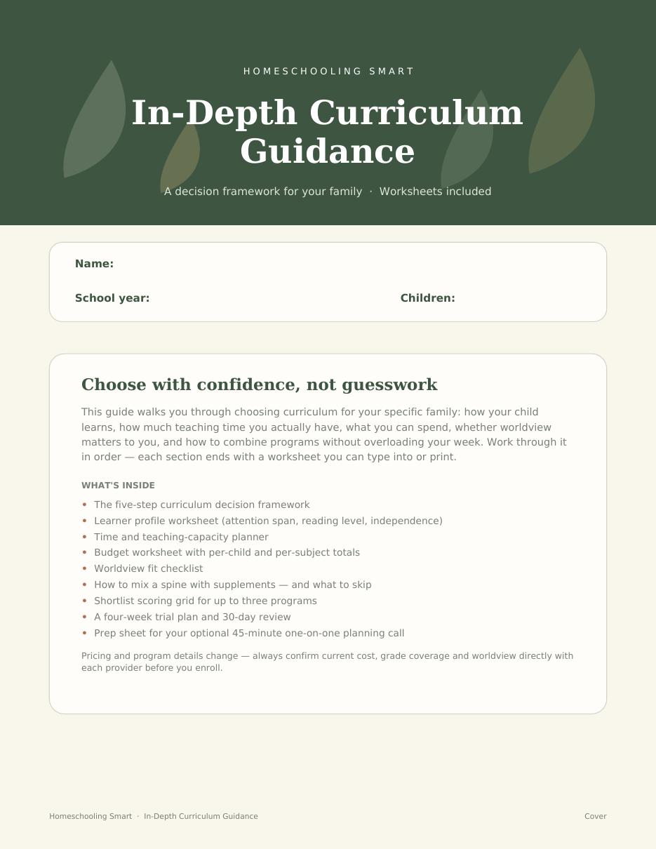 Cover of In-Depth Curriculum Guidance